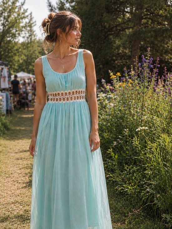 Vintage Other - Dreamy 60s Vintage Maxi Nightdress | Empire  Waist | Ethereal Romantic Flowy
